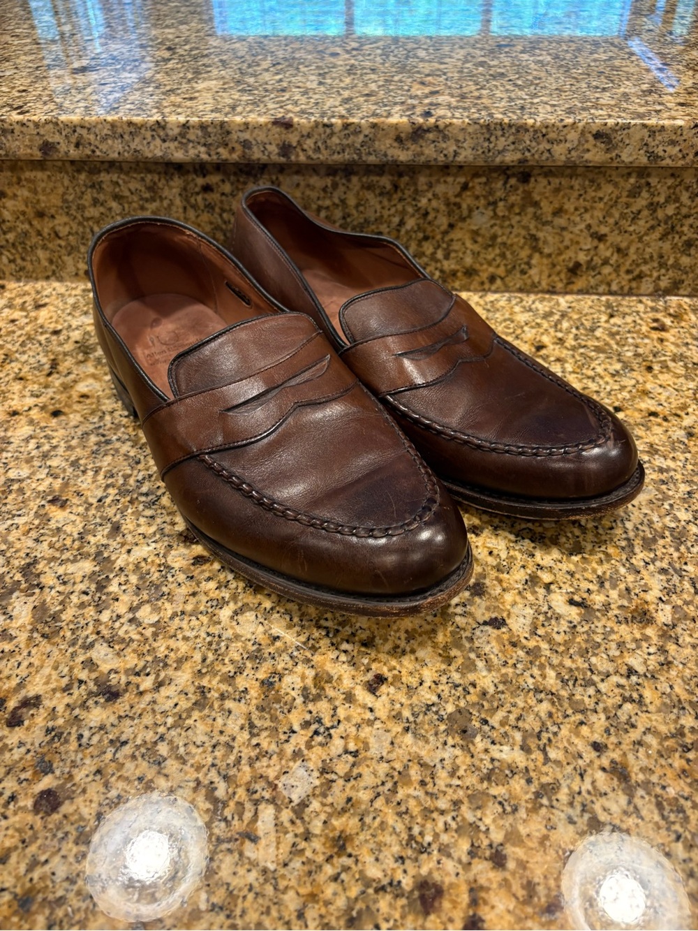 Allen Edmunds Randolph Men’s Brown Leather Loafers 14 D